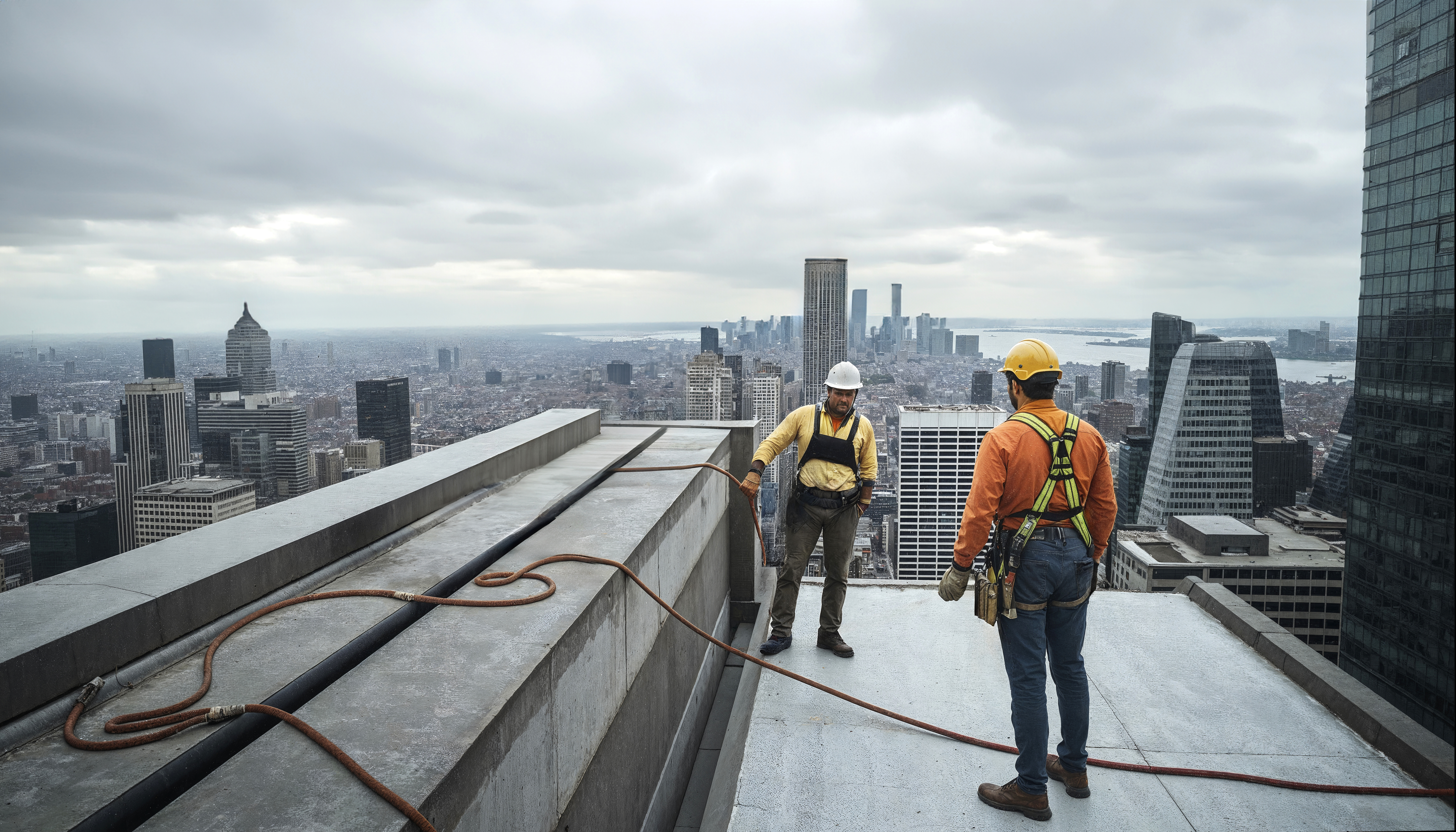 two men working at height